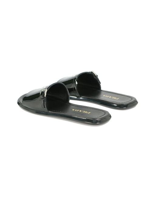 Prada Black Logo Sandals