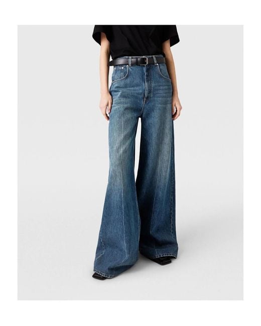 Stella McCartney Blue High-Rise Straight Leg Denim Jeans