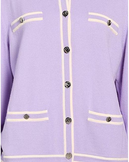 Tory Burch Purple Plain Colour Cardigans