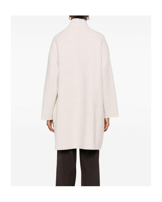 Harris Wharf London White Button-Fastening Virgin-Wool Coat