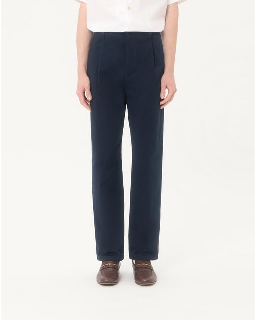 Valentino Blue Pleated Straight Leg Pants for men