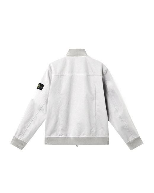 Stone Island White Bomber Jacket for men