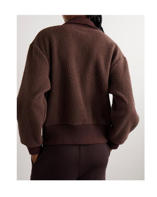 Varley Brown Long-Sleeved Half-Zip Sweatshirt