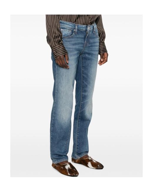 7 For All Mankind Blue Low Cigarette Low-Rise Jeans