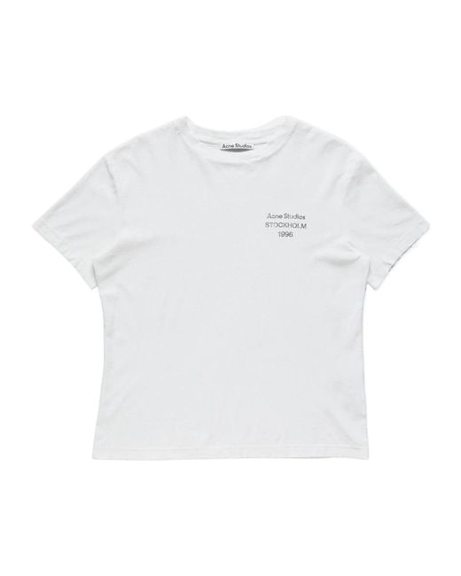 Acne White Short-Sleeved T-Shirt for men