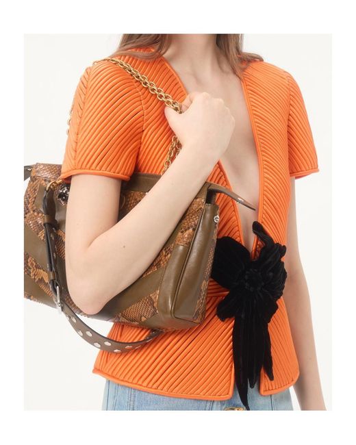 Valentino Orange Embroidered Tulle Illusion Jacket