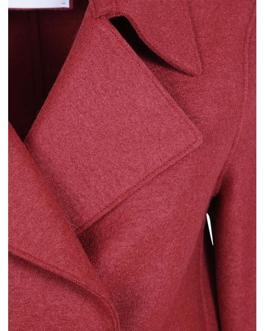 Harris Wharf London Red Double-Breasted Cropped Coat