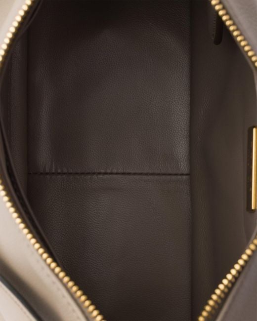 Prada Gray Aimée Zipped Medium Shoulder Bag