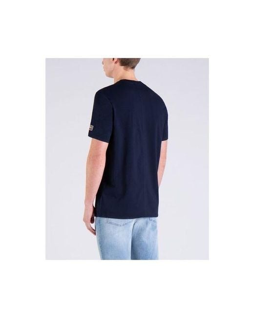 Paul & Shark Blue Round Collar Logo T-Shirt for men