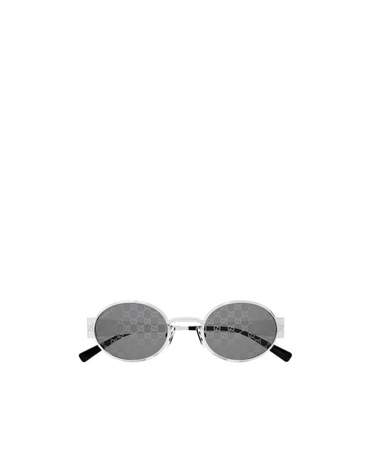 Gucci White Eyewear Oval-Frame Sunglasses for men