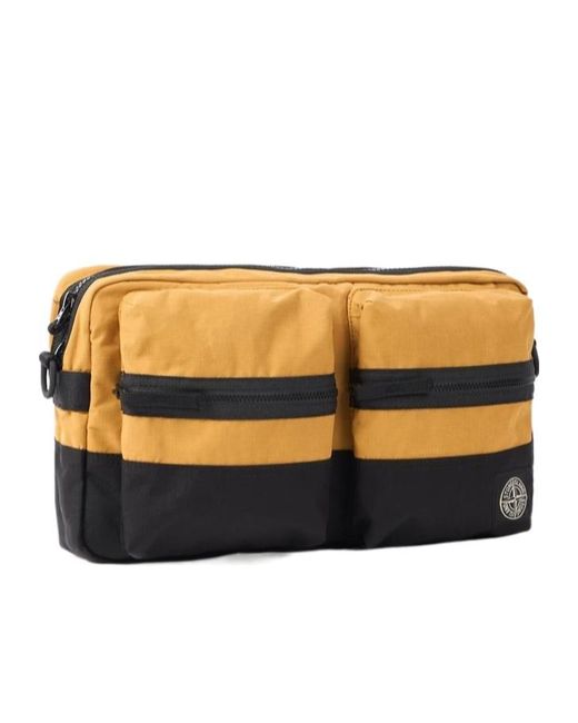 Stone Island Black Crossbody Bag With Zip Pockets for men