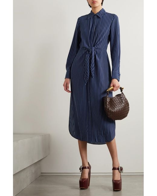 Michael Kors Blue Medium Length Shirt Dress