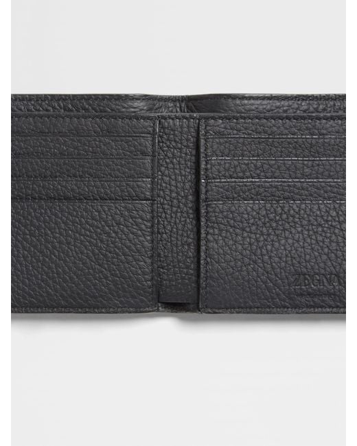 Zegna Gray Embossed Bi-Fold Wallet for men