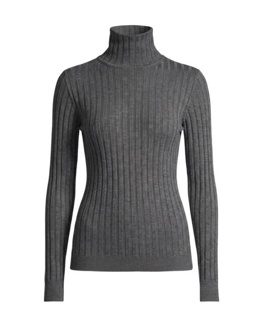 Peserico Black Turtleneck Knit Top