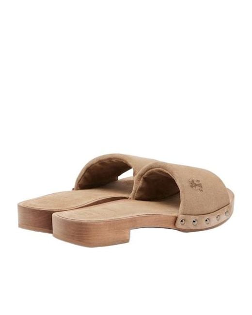 Brunello Cucinelli Natural Suede Clogs