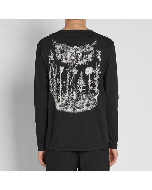 McQueen Black T-Shirt With Round Neck And Long Sleeves for men