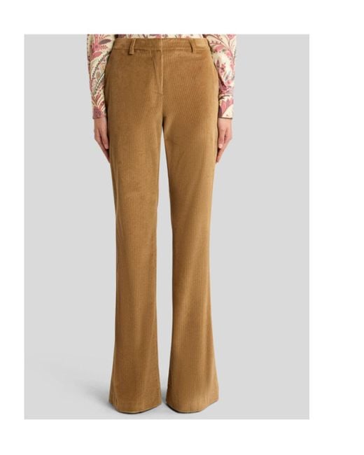 Etro Natural Corduroy Velvet Trousers