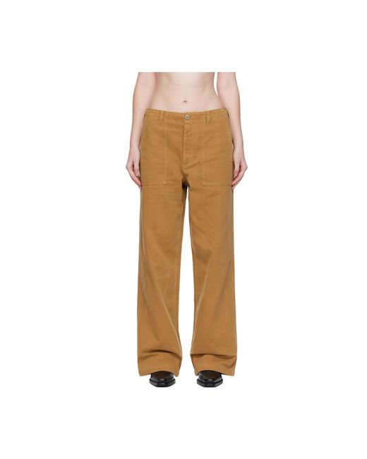 R13 Natural Wide-Leg Cargo Casual Pants