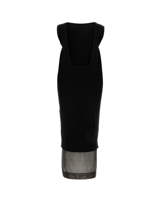 Khaite Black Malik Sleeveless Midi Dress