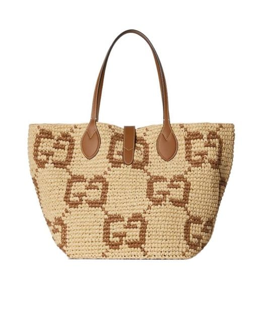 Gucci Natural Small Gg Tote Bag
