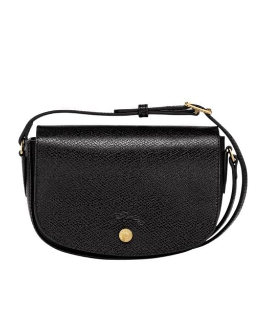 Longchamp Black S Épure Logo-Debossed Crossbody Bag