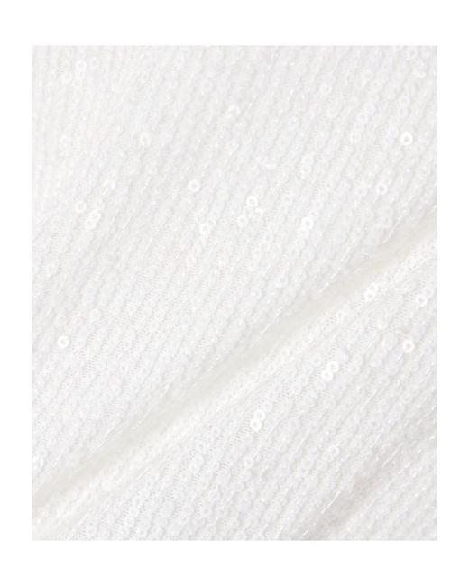 Norma Kamali White Open-Back Sequined Swimsuit
