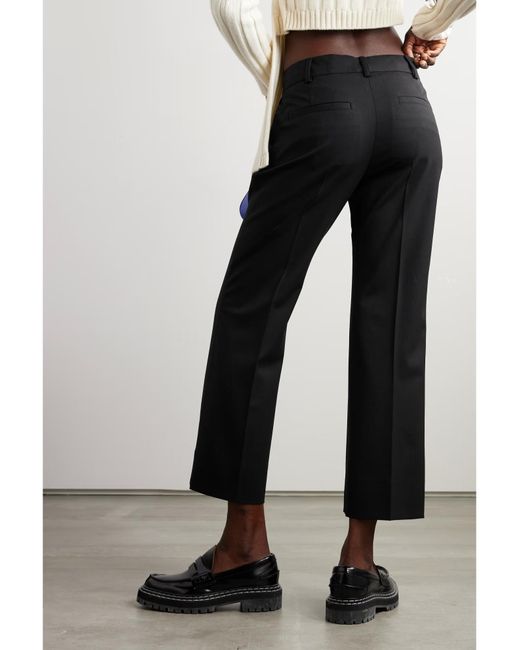 Proenza Schouler Black Wool Blend Straight Leg Casual Pants