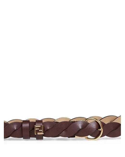 Fendi White Logo Plaque Reversible Belt