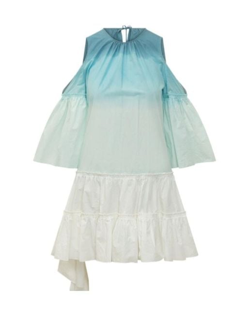 J.W. Anderson Blue Jw Anderson Dip Dye Ruffle Dress
