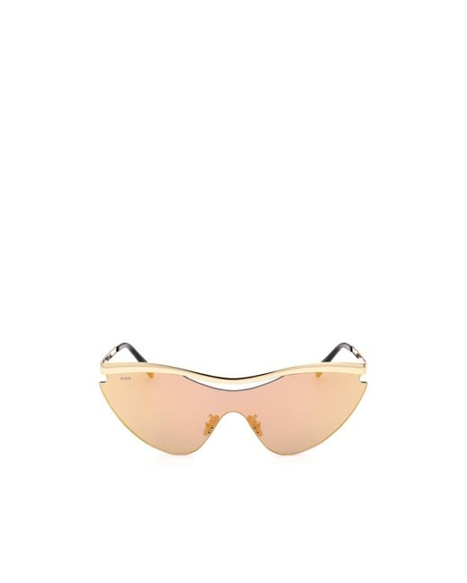 Tod's White Geometric Frame Sunglasses