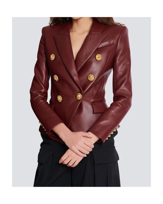 Balmain Purple 6-Button Collared Jacket