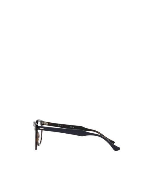 Ray-Ban White Tortoiseshell-Effect Round-Frame Glasses for men