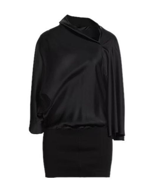 Rick Owens Black Solid Color Satin Top