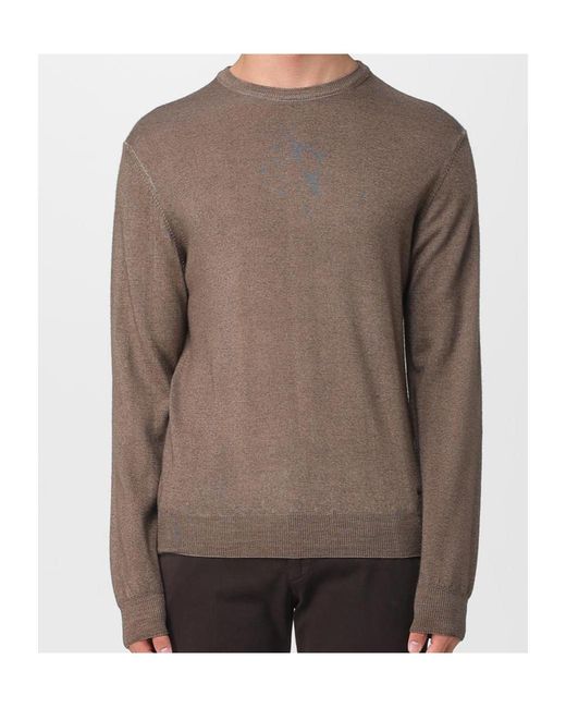Woolrich Brown Crewneck Knitted Jumper for men