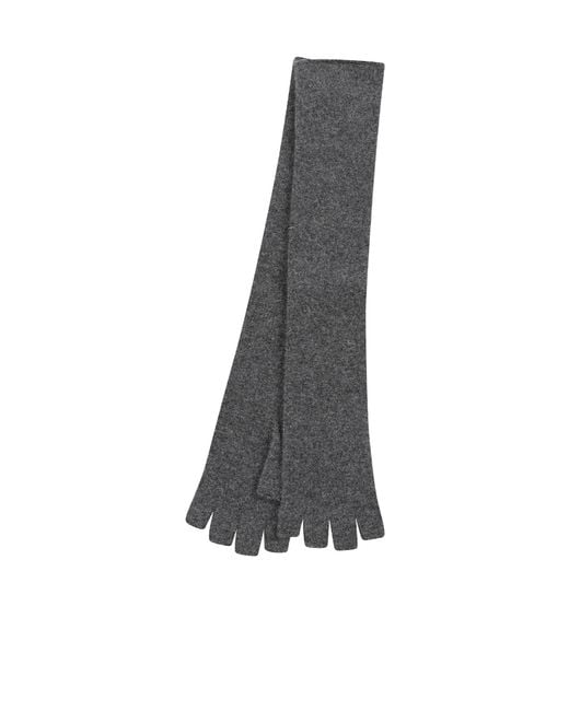 Drumohr Gray Long Fingerless Gloves