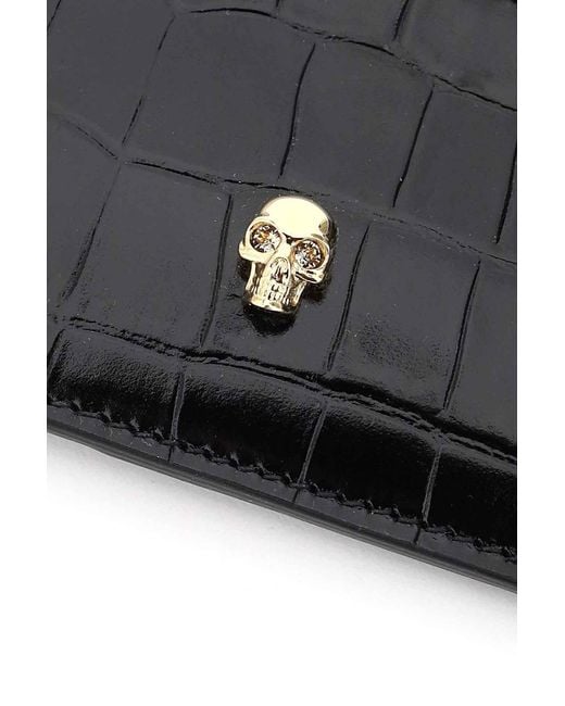 McQueen Black Skull Zipped Cardholder