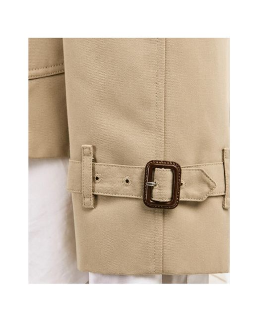 Burberry Natural Short Double-Breasted Trench Coat