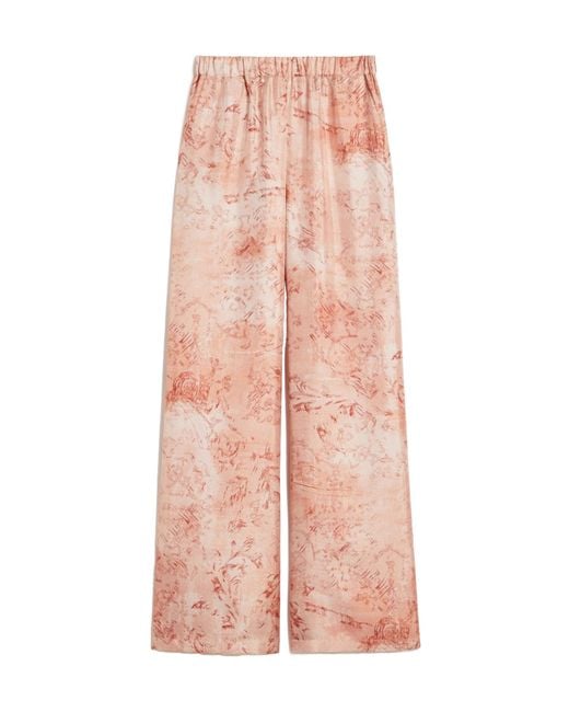 Max Mara Pink Mxmzirlo Printed Wide-Leg Pants