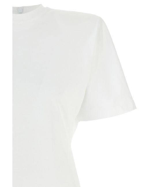 Pinko White Belted Round Neck Blouse