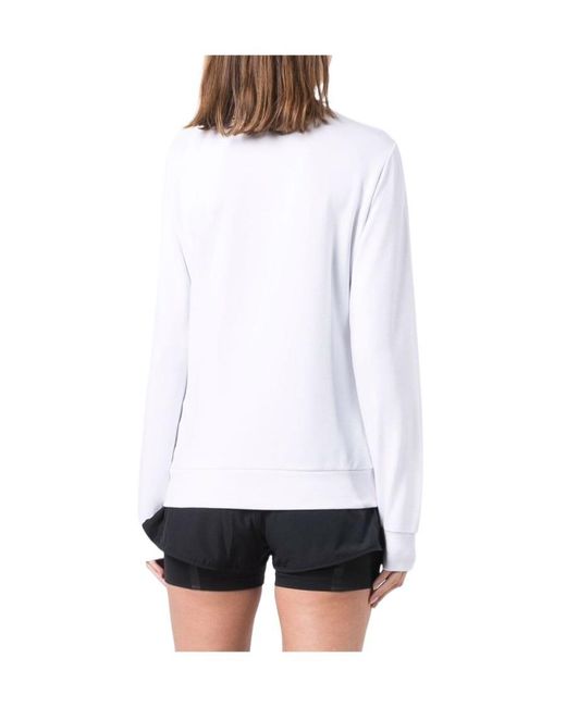 EA7 White Stud-Detail Long-Sleeved T-Shirt