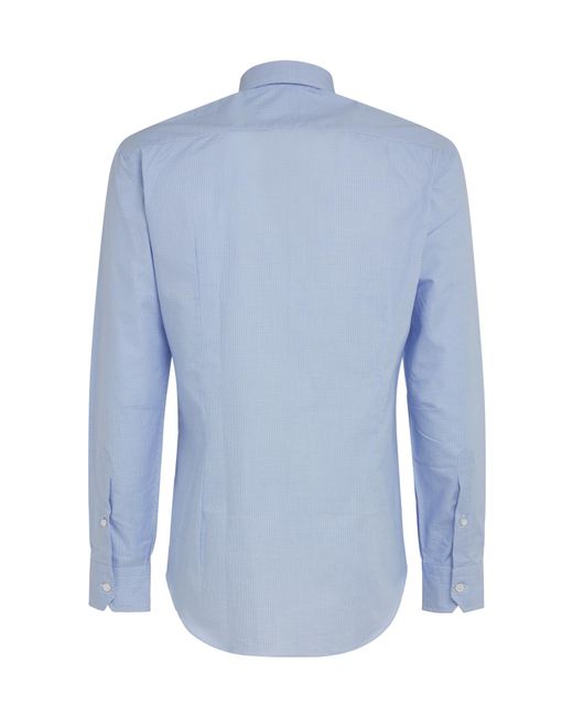 Salvatore Piccolo Blue Button-Up Long-Sleeved Shirt for men