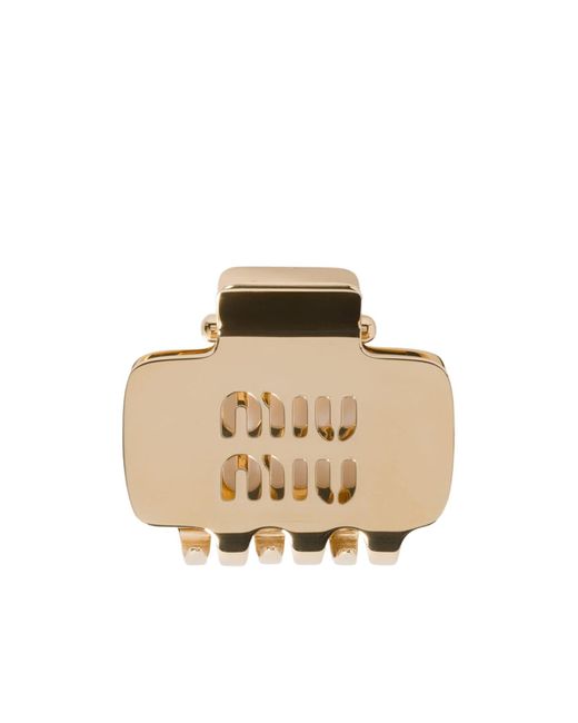 Miu Miu Natural Logo-Detailed Hair Clip
