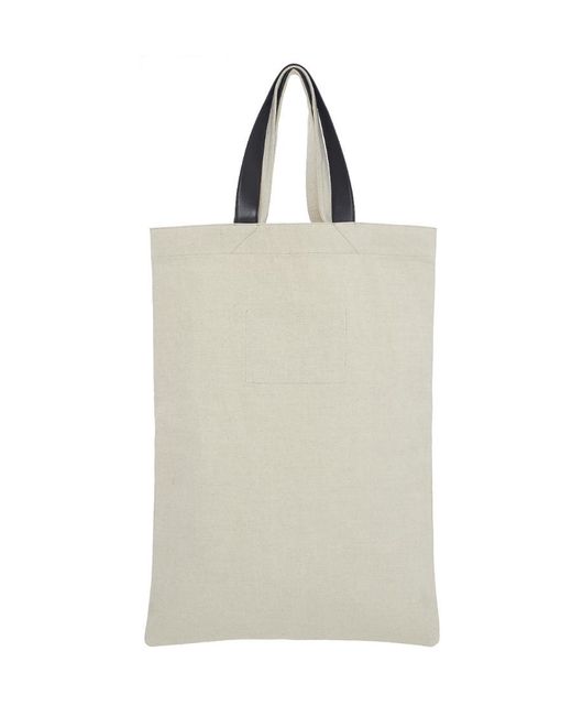 Jil Sander White Large Flat Shopper Tote