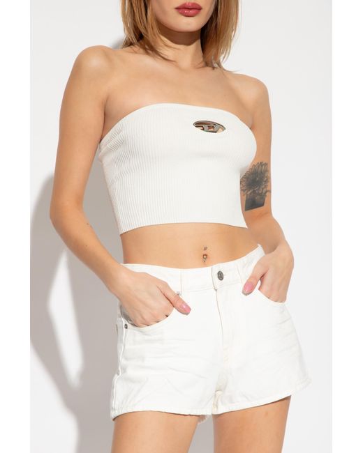 DIESEL Green M-Clarksvillex Logo Plaque Tube Top