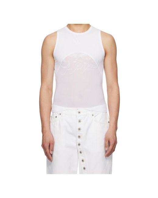 Jean Paul Gaultier White Jersey Tank Top for men