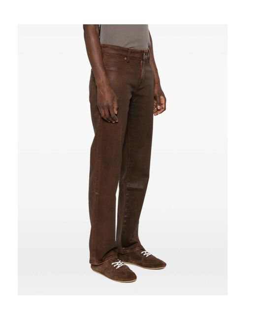 7 For All Mankind Brown Calie Straight-Leg Jeans