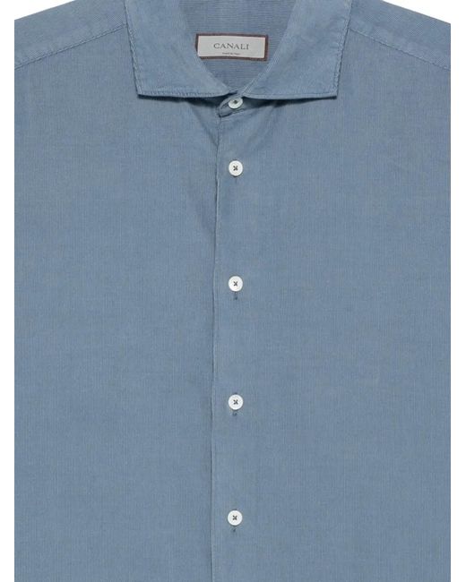Canali Blue Long-Sleeved Shirt for men