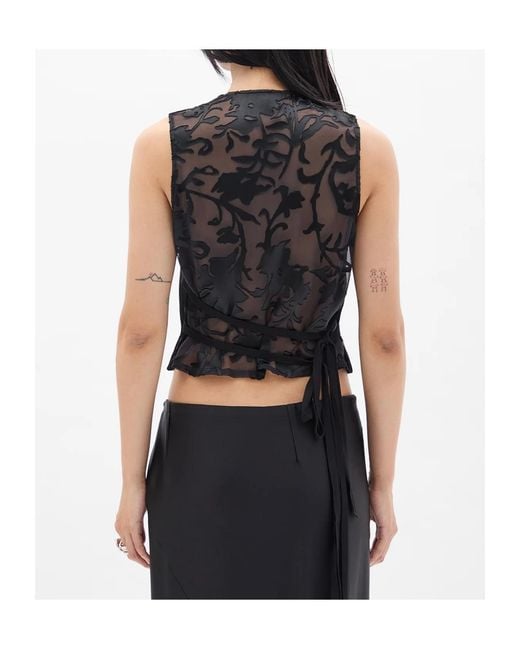Ann Demeulemeester Black Tiuku V-Neck Tailored Waistcoat