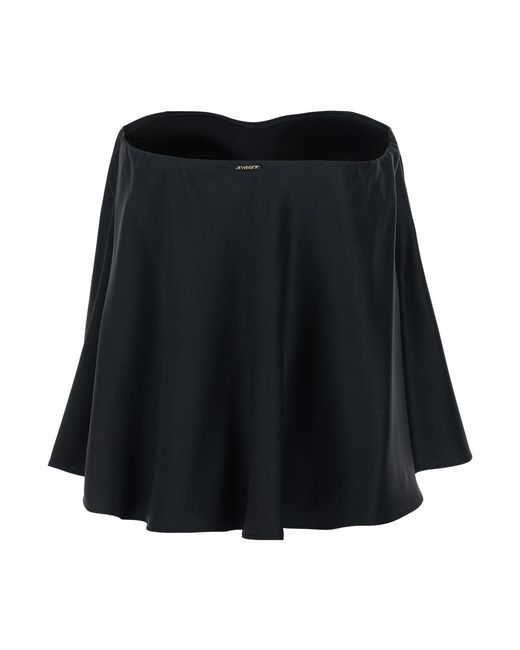 Twinset Black Satin Bustier Top