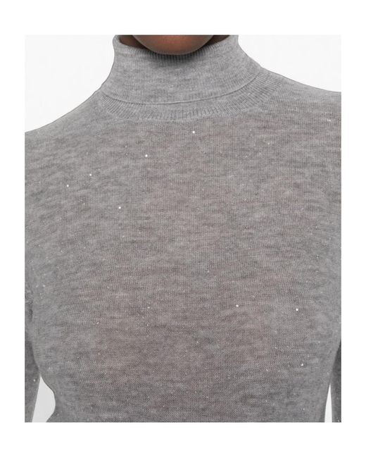 Fabiana Filippi Gray Wool Turtleneck Sweater